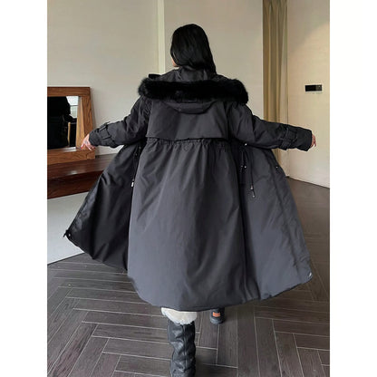 Plus Size Women Jacket, Hooded Furry Coat, Windproof Thickened Warm Fashion, Plush Cotton Clothes