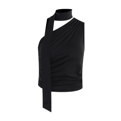 Vintage Backless Sexy Off Shoulder Halter Tank Top, Sleeveless Crop Top Women Casual Club Summer Clothes