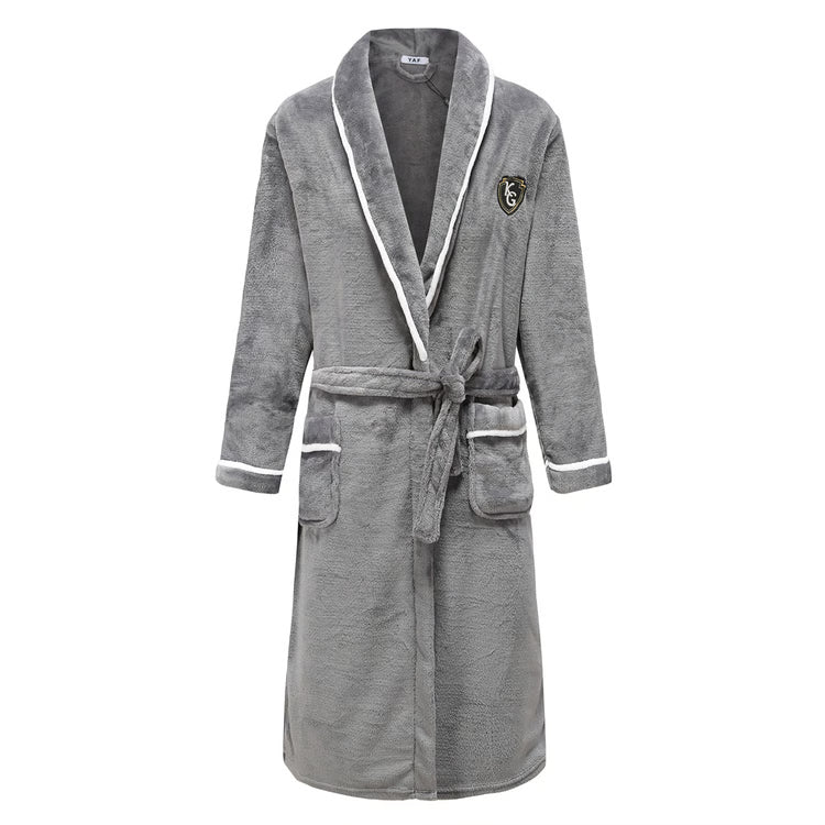 Plus Size Men Robe Bathrobe Autumn Winter Thick Flannel Coral Fleece Gown Lounge Wear Sleepwear Home Clothes