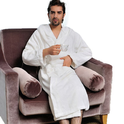 Big and Tall Towel Bathrobe for Men, Hooded Cotton Terry Cloth Robe, Long Terry Towel Bathrobe