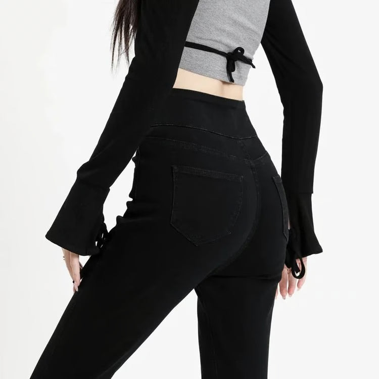 Womens High Waist Fleece Lined Skinny Jeans Warm Stretch Winter Denim Pants
