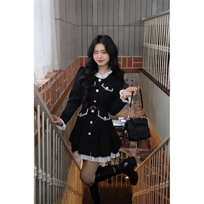 Y2K Vintage Belt Mini Dress Pink Pleated Kawaii Party Dress for Women