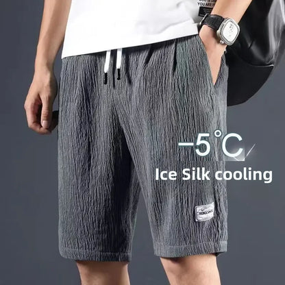 Men's Ice Silk Casual Shorts, Loose Fit Summer Style Big Pants, Versatile Comfortable Outerwear Everyday for Men