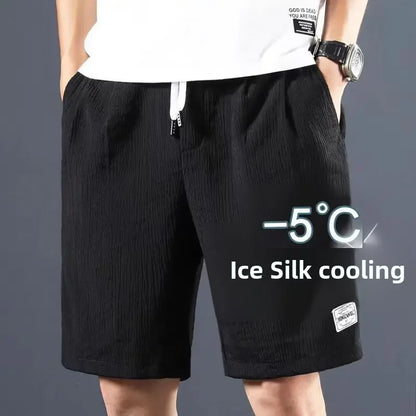 Men's Ice Silk Casual Shorts, Loose Fit Summer Style Big Pants, Versatile Comfortable Outerwear Everyday for Men