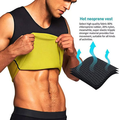 Men Training T Shirts Sauna Effect Sports Vest Exercise Tops Fitness Clothes Slimming Weight Loss Sportswear