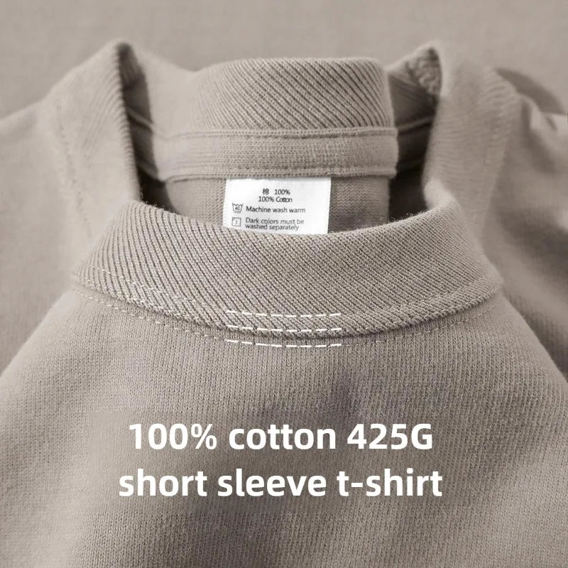 Heavy Weight Men T Shirt Cotton Half Sleeve Breathable Round Neck Basic Tops Men Summer T-Shirt, Quality Comfort Fit